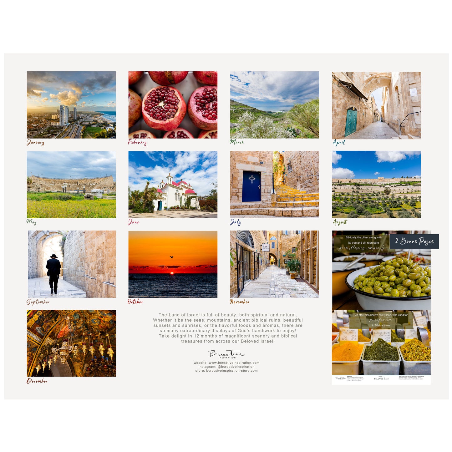 "Beloved Israel" 12-Month Wall Calendar 2026