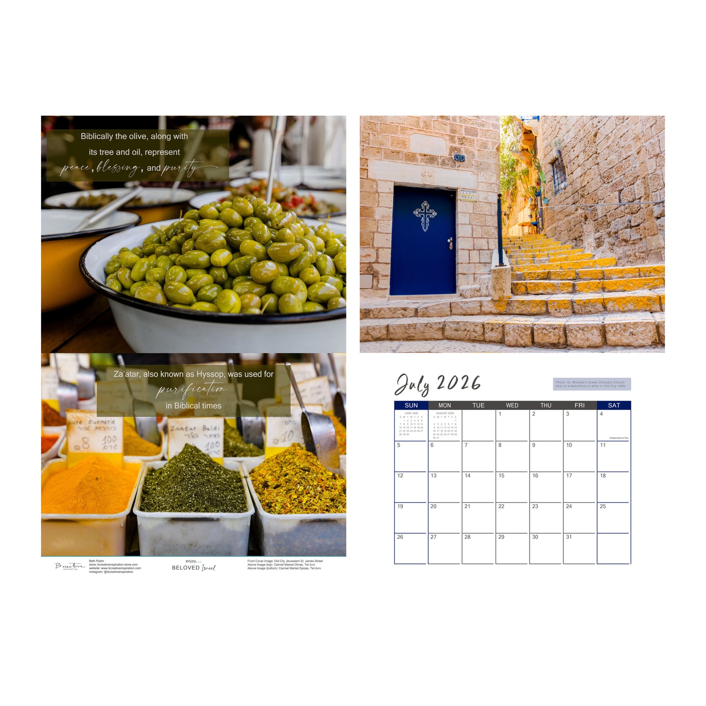 BUNDLE - 2026 Israel Wall Calendar + The Land of Promise Hardcover Book