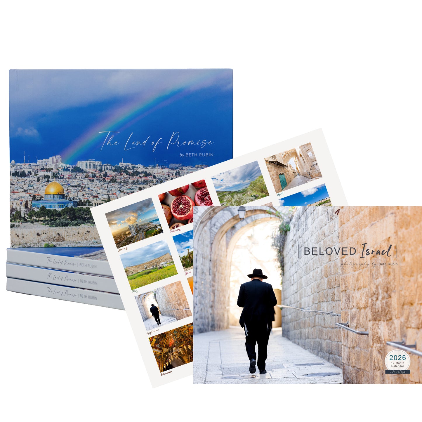 BUNDLE - 2026 Israel Wall Calendar + The Land of Promise Hardcover Book