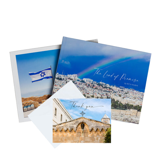 BUNDLE - The Land or Promise Hardcover Book + Greeting Cards 10PK